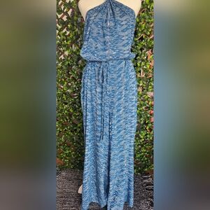Blue Patterned Maxi Dress